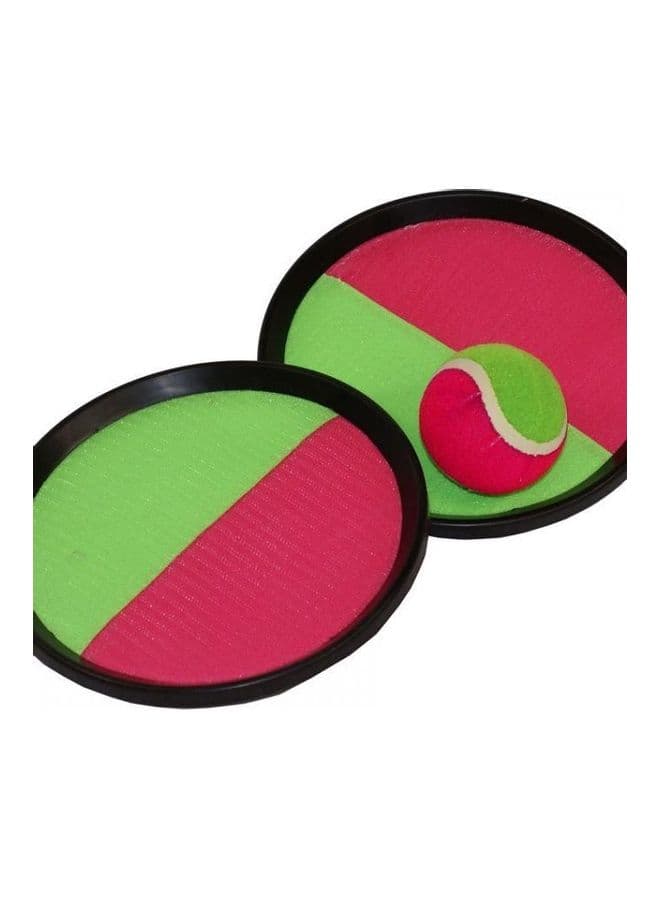 Catch Ball Game Set Pink Green 18x6.5cm Outdoor Play Balls