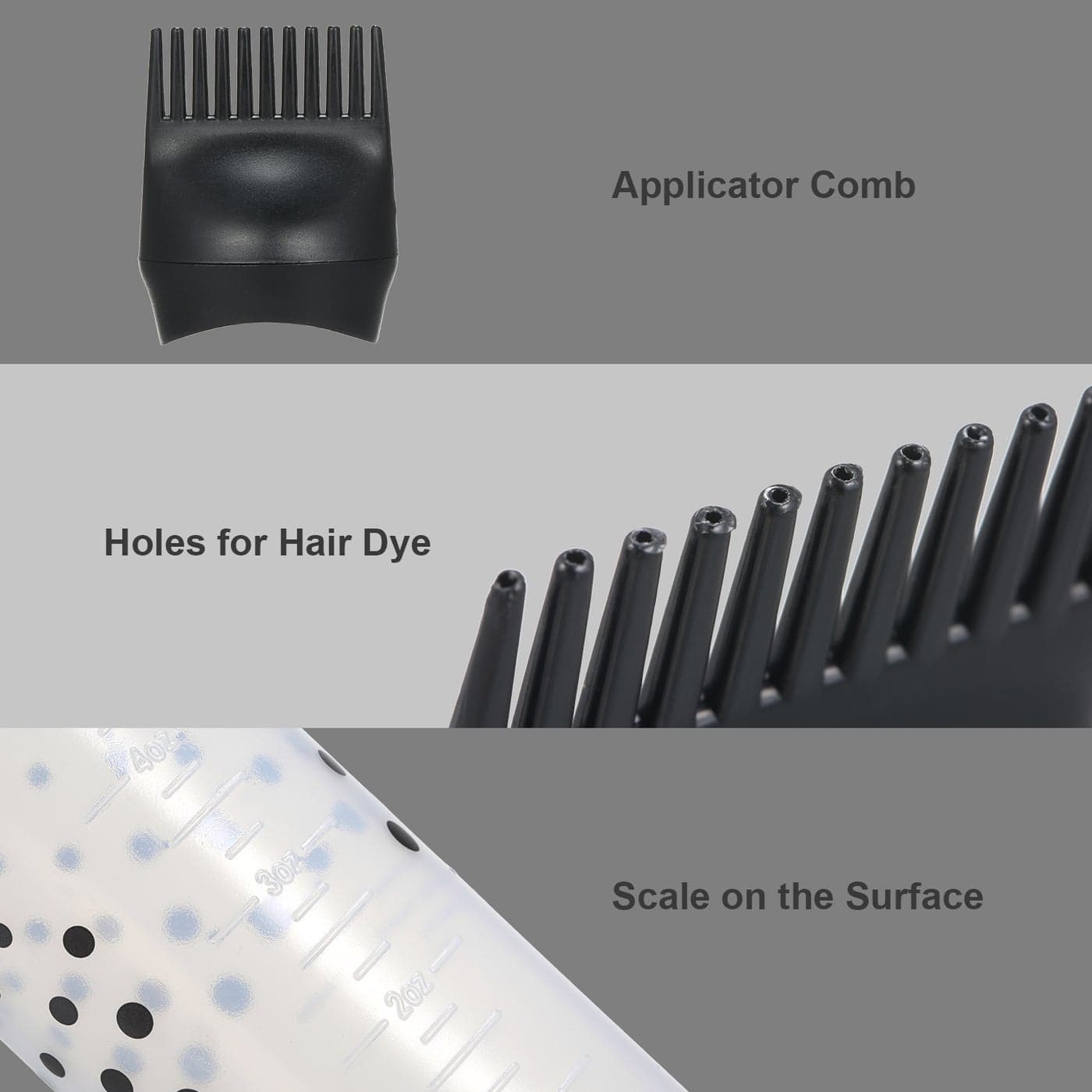 Hair Dyeing Coloring Applicator Bottles Root Comb Black 17X4.5X4.5cm Hair Care Accessories (4)