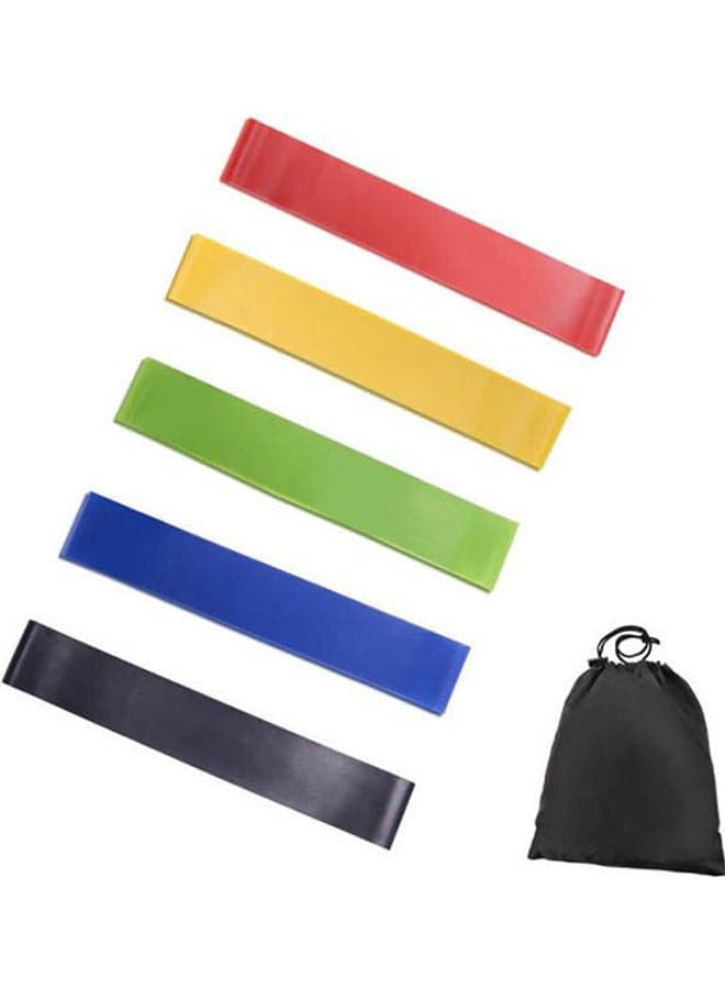 Resistance Loop Exercise Bands Fitness Bands 5x power Body Band Workout for Yoga Rehab Crossfit Strength Training Pilates Calisthenics Set of 5 Exercise & Fitness Accessories