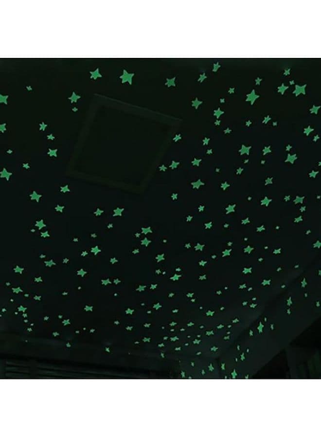 100-Piece Bedroom Fluorescent 3D Glow Luminous Stars Wall Stickers Lake Lake Blue Wall Stickers & Murals (٣)