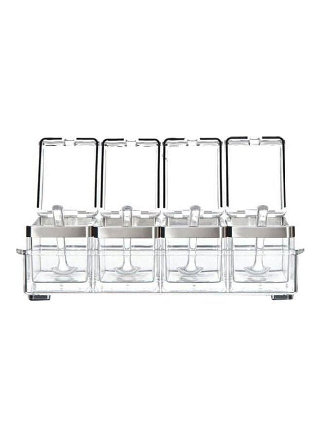 Acrylic Seasoning Set - 4 Pieces Clear 25.8x9x7.2cm