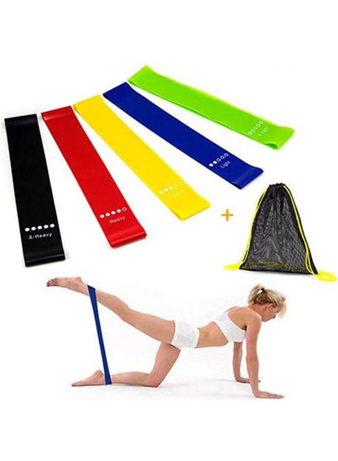 Resistance Bands Exercise Bands For Woman Yoga Resistance Loop Bands For Legs And Butt Workout Bands For Home Gym Fitness 5 Set With Bag 3.6X9.8cm Exercise & Fitness Accessories
