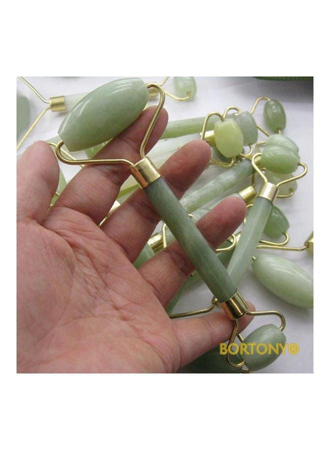 Jade Roller With Gua Sha Face Roller Tools Set Green 14x4.5cm Face Massagers & Rollers (٤)