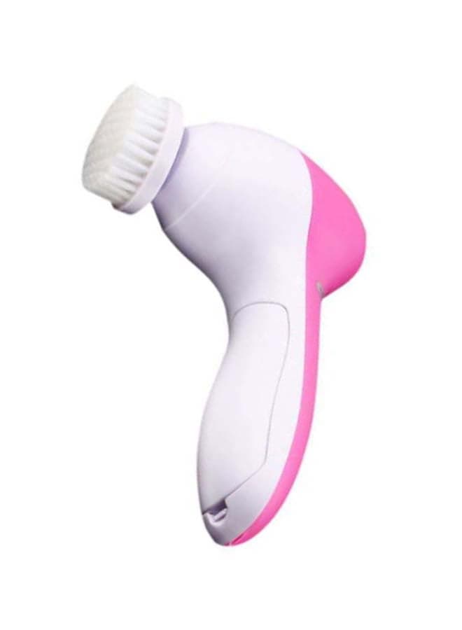 5-In-1 Facial Cleansing Massager Brush Pink/White Face Brushes & Sponges (3)