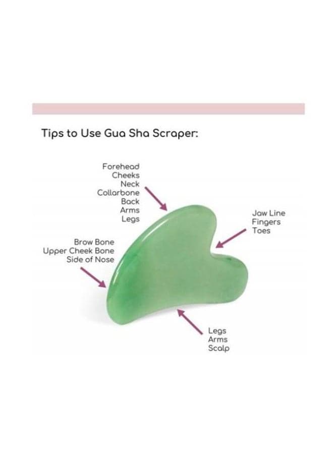 2-Piece Jade Roller Massager With Facial Tool Set Assorted Face Massagers & Rollers (٣)