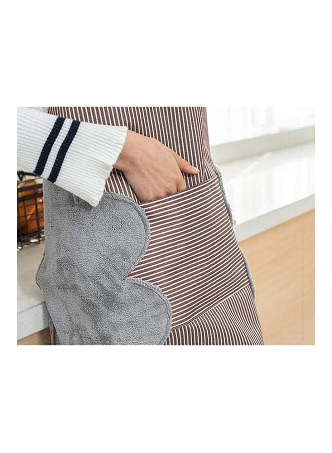 Adjustable Collar Kitchen Apron With Pockets - With Plush Hand Wiping Towels Durable Waterproof Design Brown One Sizecm Kitchen & Table Linens