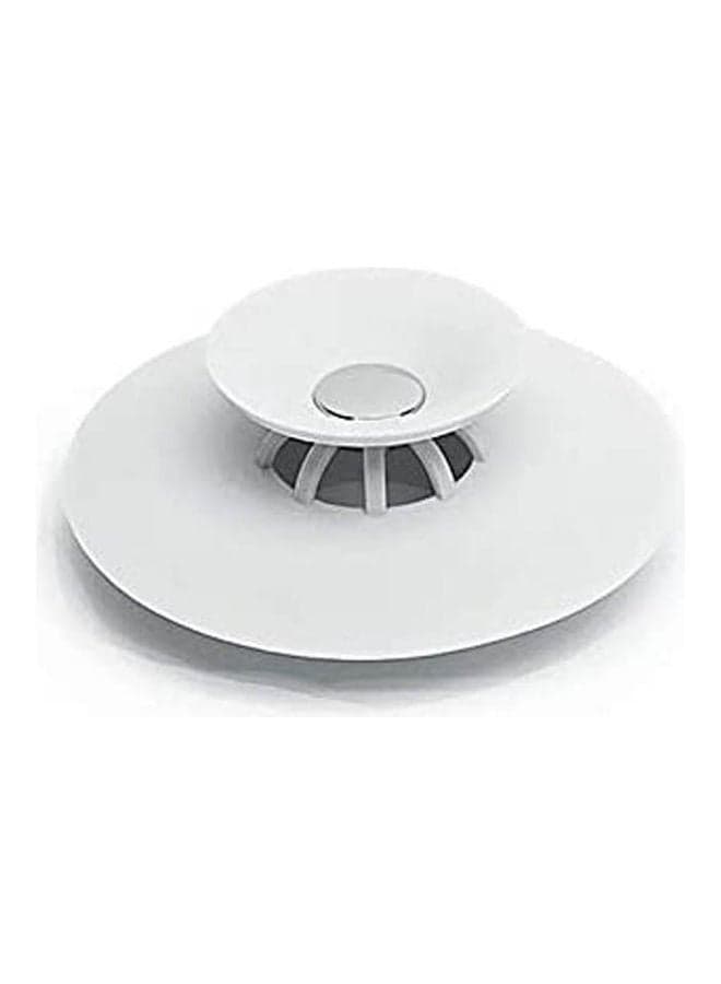 2in1 Silicone Water Universal Drain Stopper/Hair Catcher for Kitchen Sink White