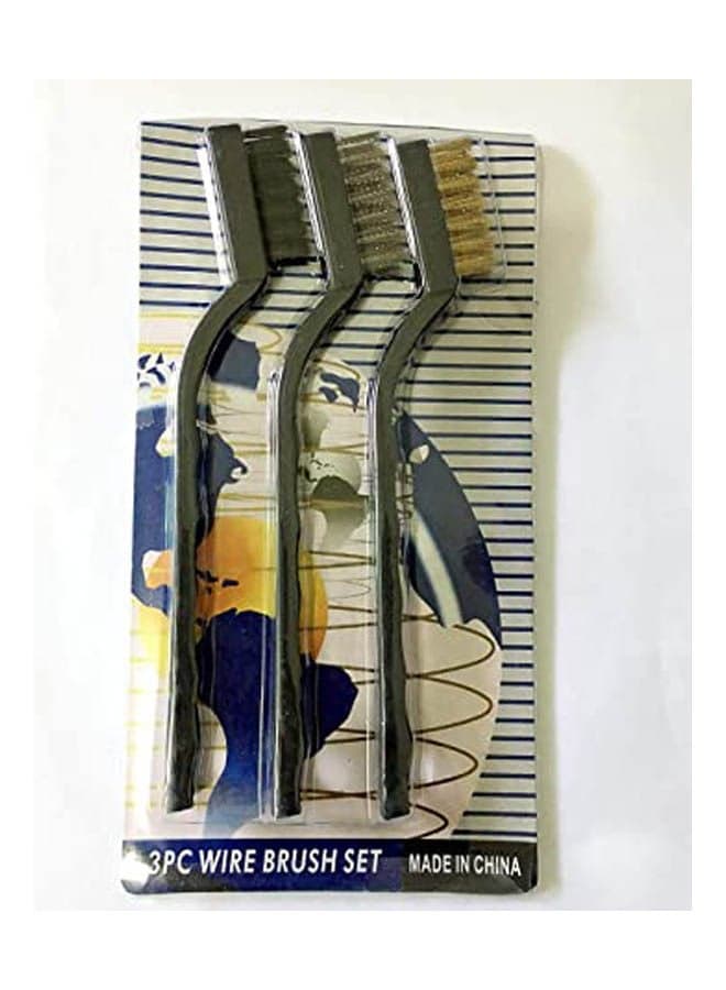 3 Piece Set Wire Brush Stainless Steel Brass Nylon Cleaning Welding Slag And Rustmetal Brushes For Cleaning Automotive Black Kitchen Accessories
