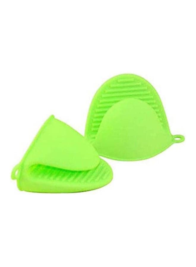2Pcs Insulated Silicon Hand Clamp Anti-Slippery Glove Clip Kitchen Holder Gripper Green