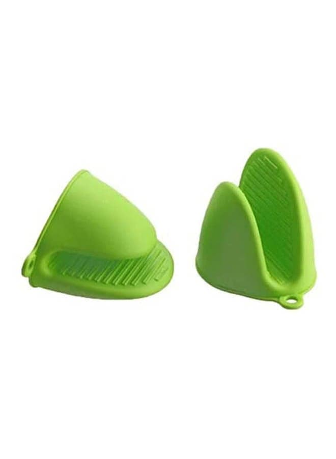 2Pcs Cake Bakeware Heat Resistant Silicone Oven Glove Green Baking Tools & Accessories