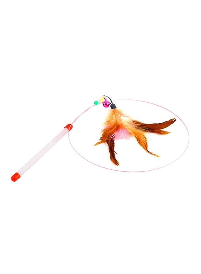Wire Chaser Wand Teaser Feather Toy Multicolour Cat Supplies