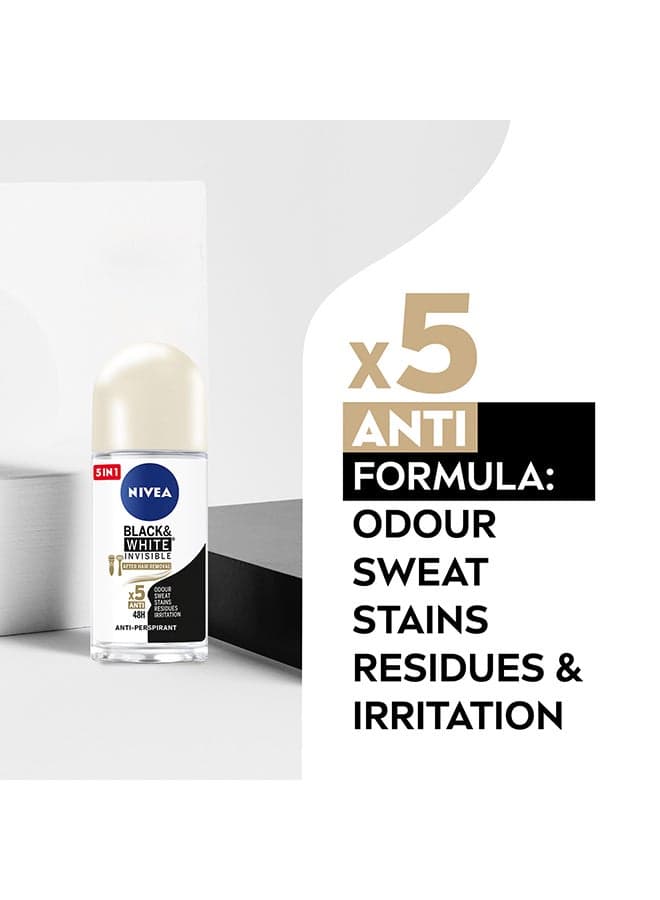 Black And White Invisible Silky Smooth, Antiperspirant For Women, Roll-On 50ml Deodorants & Antiperspirants (٣)