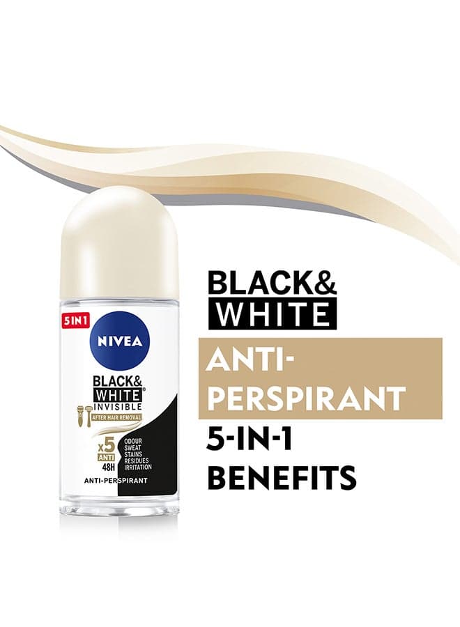 Black And White Invisible Silky Smooth, Antiperspirant For Women, Roll-On 50ml Deodorants & Antiperspirants (٥)
