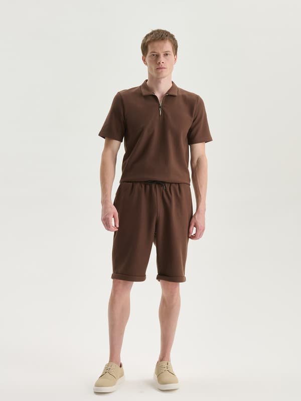 Slim Fit Binding Detail Men's Shorts