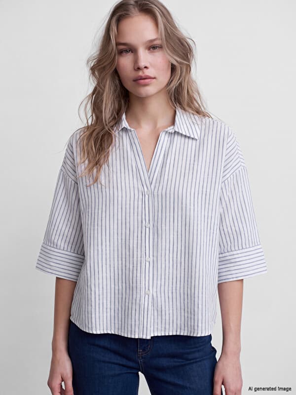 Striped Oversize Women's Shirt