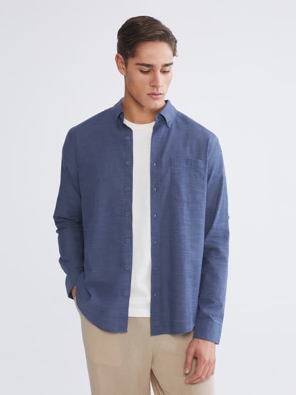 Regular Fit Poplin Men's Shirt