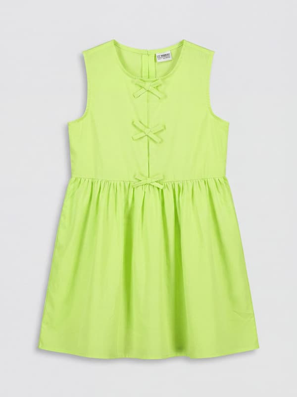 Bow Detail Girls' Poplin Dress