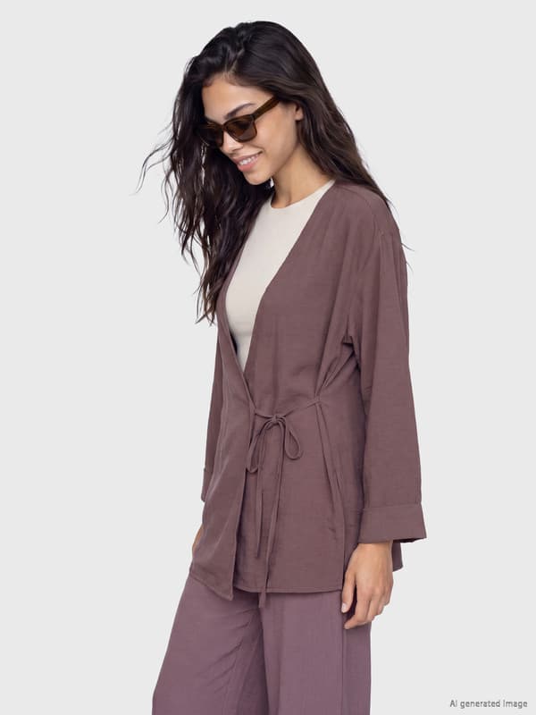 Textured Modal Blend Women's Kimono Cardigans