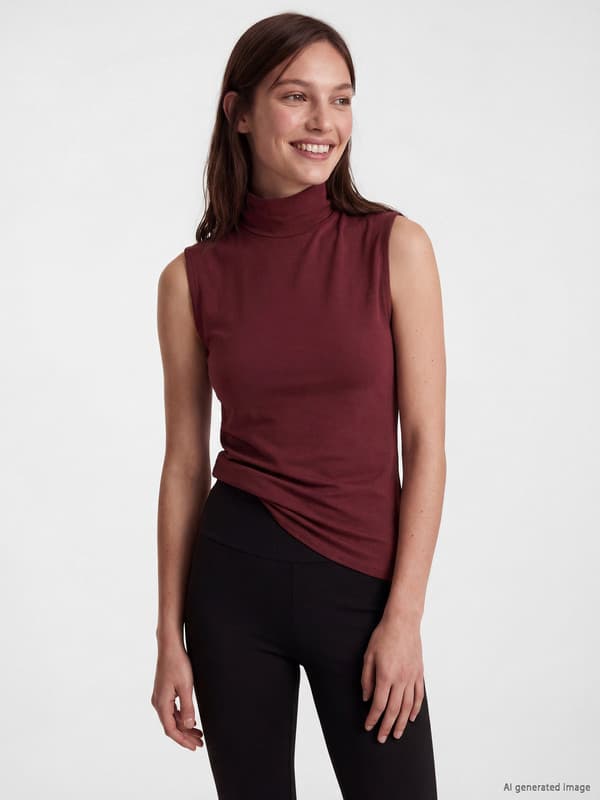 Mock Neck Women's Vest Underwear Vests