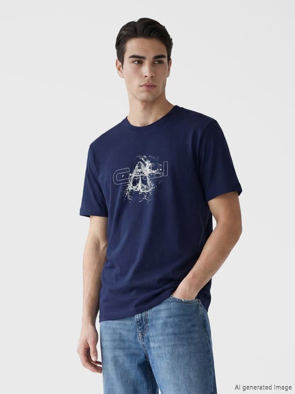 Crew Neck Printed Men's T-Shirt