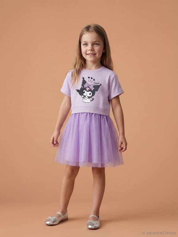 Kuromi Printed Girls' Tutu Dress