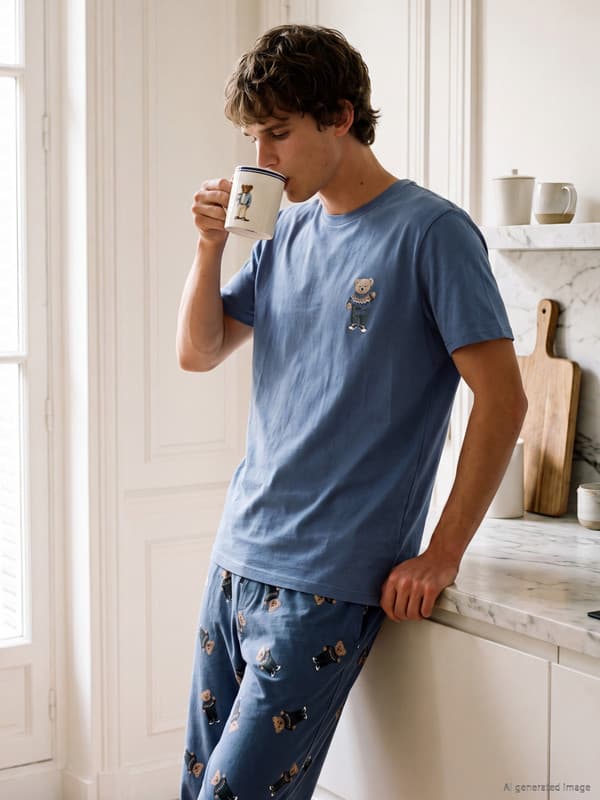 Regular Fit Printed Men's Pyjamas Set