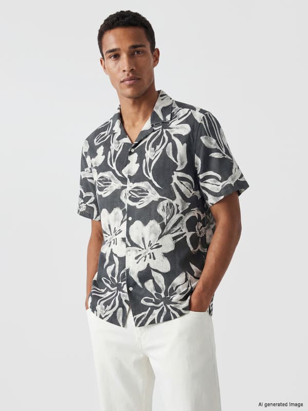 Regular Fit Patterned Dobby Men's Shirt