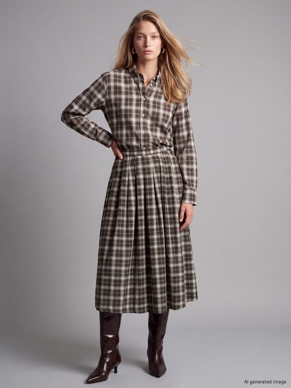 Plaid Patterned A Cut Women's Skirt