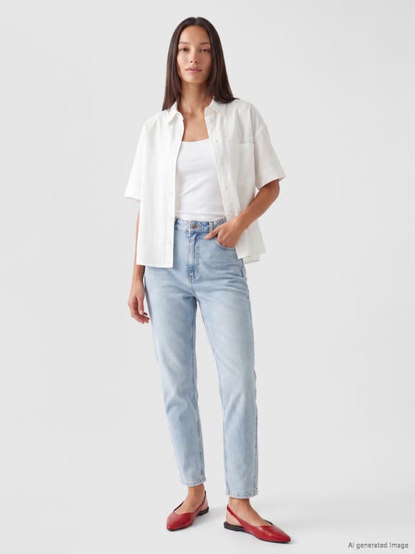High Waist Regular Fit Women's Jeans
