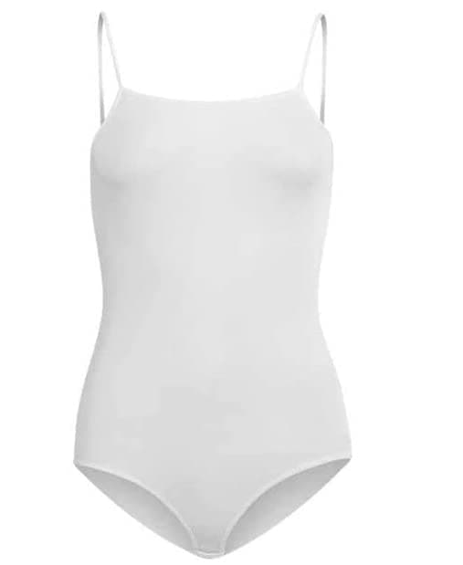 Silvy Lycra Sleeveless Bodysuit Underwear For Girls-White-12-14Year Leotard