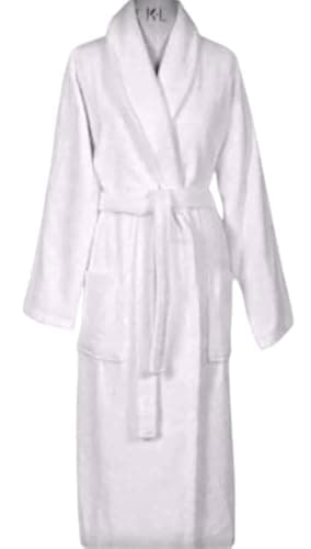 100% cotton white bath robe with belt unisex for men and women