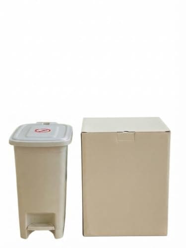 Trash Can with Lid and Push Open – Plastic Waste Bin for Home and Office Use