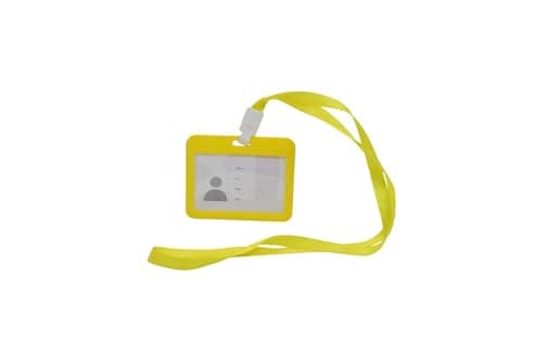 Wide Plastic Slim ID Holder with Neck Holder - Yellow Office products