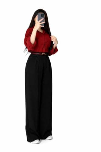 Women's Black Long Loose Fit Casual Fashion Pants