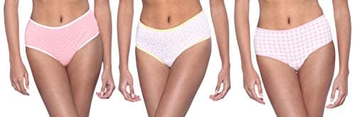 Dice womens Patterned Contrast Binding Mid Rise- 3 Pack Briefs (pack of 3) Underpants
