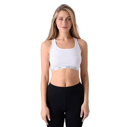 Milk Cross Back Sport Non Padded Cotton Bra