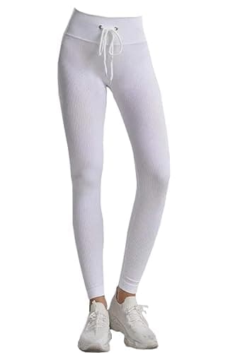 MIZAYEH High Waist Cotton Stretch Leggings for Women Girls Sports Home Wear Wrinkle and Shrink Resistant Combed Pants
