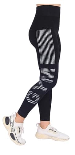 MIZAYA Women's High Waist Leggings with Side Print Fashion Design - Comfortable Workout Gym Pants for Girls and Women