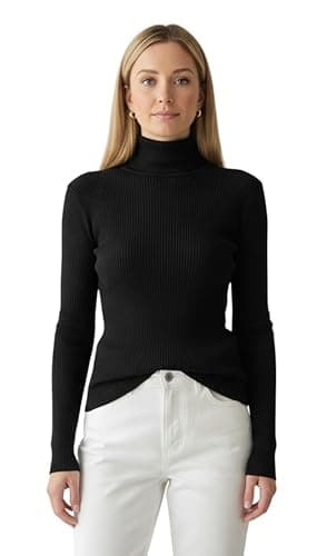 MIZA Women's Rip High Neck Blouse, Black and White, Cotton Corduroy Regular Fit, Elegant Design High Cool for Girls and Women Shirt