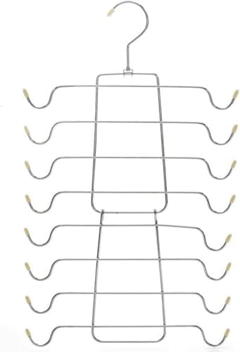 Smart 5 Layer Metal Clothes Hanger Organizer for Ties Belts Undergarments Practical Space Saving White for Daily Use