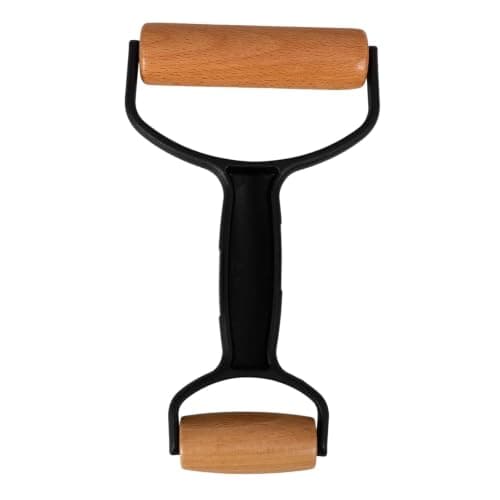 Manual Rolling Pin with Handle | Rolling Pin with 2 Different Size Edges | Suitable for Bakery and Pastry NE