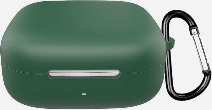 Silicone Case Compatible with Huawei FreeArc Bluetooth Earphones, Lightweight Anti-Drop Protective Cover with Carabiner Clip, Scratch-Resistant & Portable (Green) Portable electronic device cover