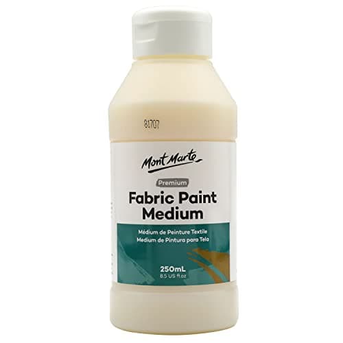 Mont Marte Fabric Paint Medium Premium, textile medium for painting fabrics, easy to use, prevents peeling, ideal for clothing and fabric accessories, homeware and more