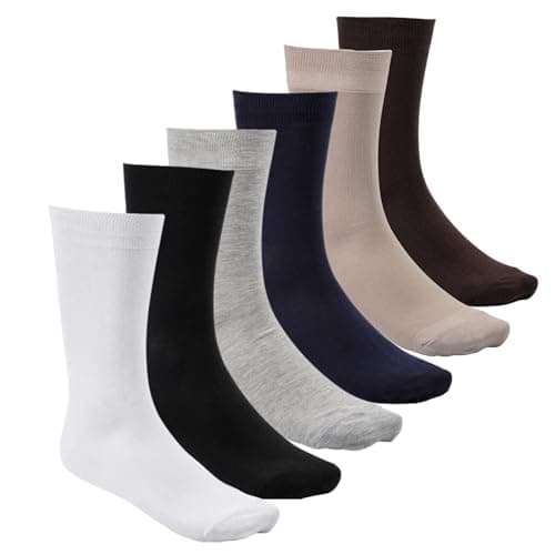 Cottonil Pack of 6 Classic Solid Mid Calf Length Socks for Men
