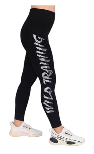 MIZAYA Women's High Waist Leggings with Side Print Fashion Design - Comfortable Workout Gym Pants for Girls and Women