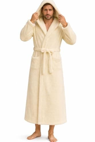 Hooded Fur Bath Robe for All – warm and Comfy Long Housecoat for Men