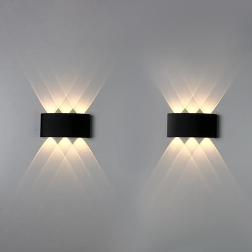 El Rawda Lighting - Set of 2 Modern Black Plastic Triple Up-Down Wall Lights Light fixture
