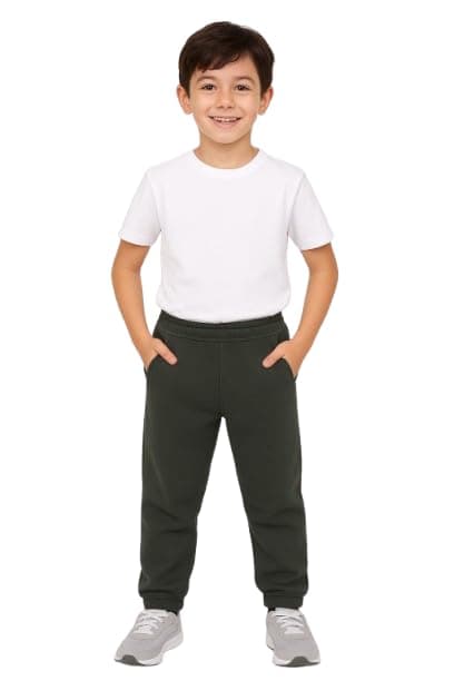 NG Kids Jogger Sweatpants with Elastic Waistband and Pockets, Casual Athletic Wear, Unisex, Melton Pants