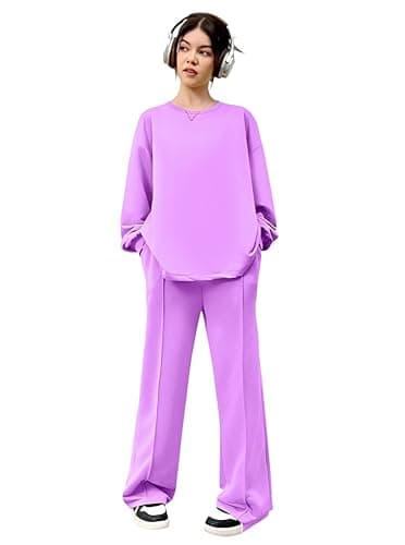 Romba Sport Girls Women Cotton Heavy Material Side Slits Loose Fit Comfy Fashion Suit Coordinated outfit