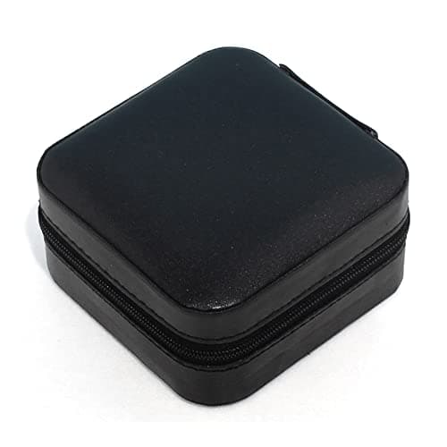 Plush Velvet Travel Jewelry Case, Mini Jewelry Box, Small Jewelry Organizer Portable Display Jewelry Storage Case for Rings Earrings Necklace Bracelet Bangle,Gifts for Girls Women black